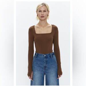 Pistola Jenny Bodysuit in Color: Saddle